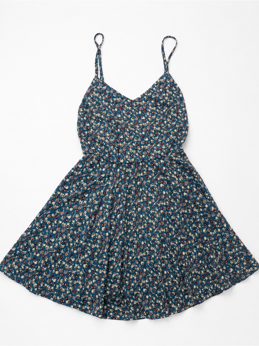 Blush Navy Floral Spaghetti-Strap Sundress